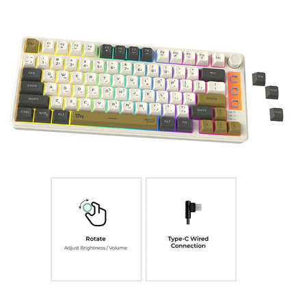 Twisted Minds Imperium Pro Series 75% Compact Size 80 Keys Wired  Membrane Keyboard - (English / Arabic) Layout