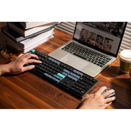 Keychron B36 Keyboard and BM25 Mouse Wireless Combo, 100%, Black/Green - Arabic Layout