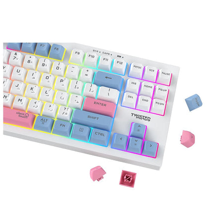 Twisted Minds Spectrum Pro Series 75% Compact Size 87 keys Wireless Membrane Keyboard - (English / Arabic) Layout
