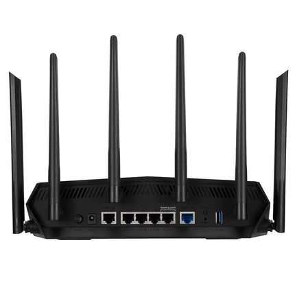 Asus TUF Gaming AX6000 Dual Band WiFi 6 Gaming Router with Dedicated Gaming Port, Dual 2.5G Port, 3 Steps Port Forwarding, AiMesh for mesh WiFi, Ai Protection Pro Network Security and AURA RGB lighting