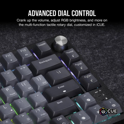 Corsair K65 PLUS WIRELESS 75% RGB Mechanical Gaming Keyboard, CORSAIR MLX Red Switch - Midnight Grey