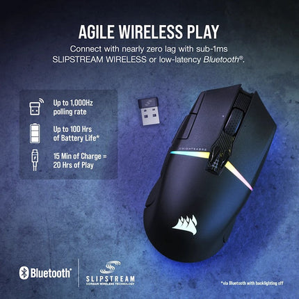 Corsair NIGHTSABRE RGB Wireless Gaming Mouse (AP) - Black