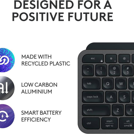 Logitech MX Keys S Wireless Keyboard, Low Profile, Fluid Precise Quiet Typing, Programmable Keys, Backlighting, Bluetooth, USB-C, for Windows PC, Linux, Chrome, Mac - Graphite