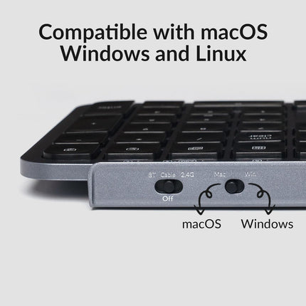 Keychron B6 Pro Full-Size Ultra-Slim Wireless ZMK Custom Keyboard for Windows & Mac, English/Arabic - Space Grey