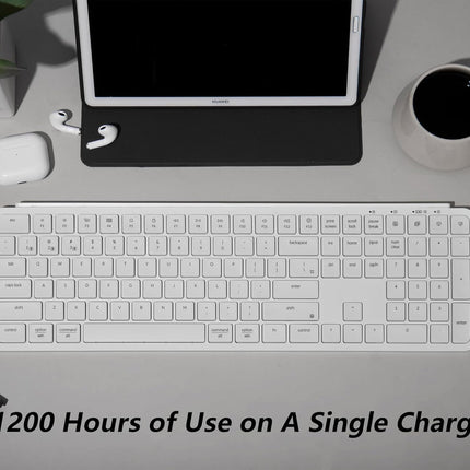 Keychron B6 Pro Full-Size Ultra-Slim Wireless ZMK Custom Keyboard for Windows & Mac, English/Arabic - Ivory White