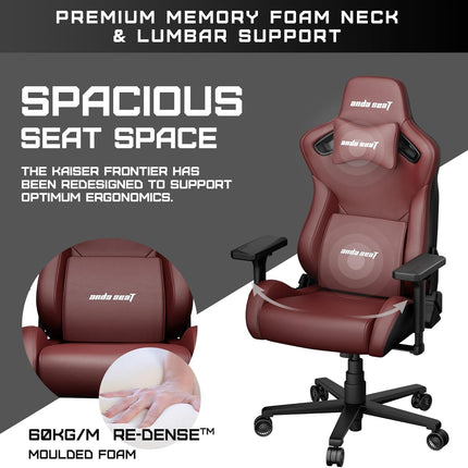 Andaseat Kaiser Frontier Gaming Chair XL - Maroon