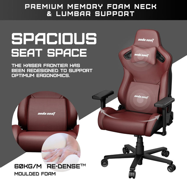 Andaseat Kaiser Frontier Gaming Chair XL - Maroon