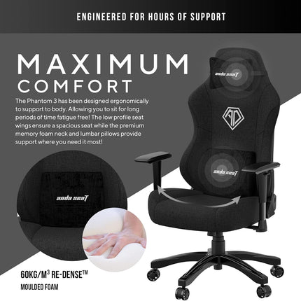 Andaseat Phantom 3 XL Gaming Chair, Fabric