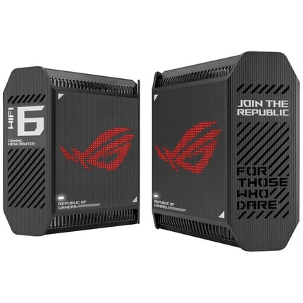 Asus ROG Rapture GT6 Tri-Band Wi-Fi 6 Gaming Mesh Wi-Fi System, 2.5 Gbps Port, Triple-Level Game Acceleration, UNII 4 RGB Gaming Router - Black