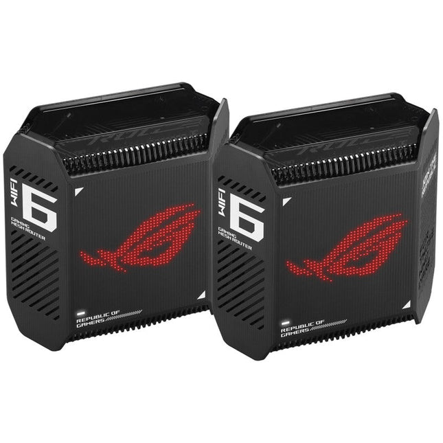 Asus ROG Rapture GT6 Tri-Band Wi-Fi 6 Gaming Mesh Wi-Fi System, 2.5 Gbps Port, Triple-Level Game Acceleration, UNII 4 RGB Gaming Router - Black