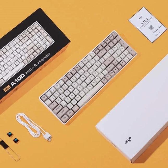 Aigo A100 Wireless RGB Mechanical Gaming Keyboard - White