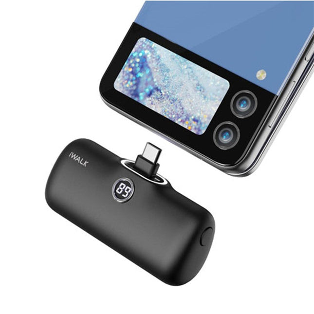 Iwalk Linkme Pro Fast Charge 4800 Mah Pocket Battery Type-C With Battery Display For Android, Black