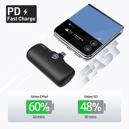 Iwalk Linkme Pro Fast Charge 4800 Mah Pocket Battery Type-C With Battery Display For Android, Black