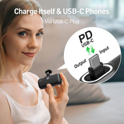 Iwalk Linkme Pro Fast Charge 4800 Mah Pocket Battery Type-C With Battery Display For Android, Black