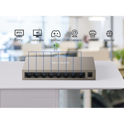 Tenda 8-Port Gigabit Desktop Switch - Metal