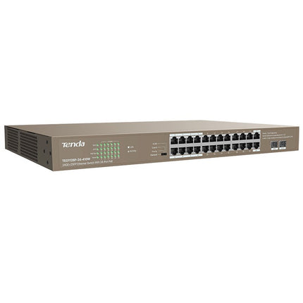 Tenda 24GE+2SFP Ethernet Switch With 24-Port PoE (370W)