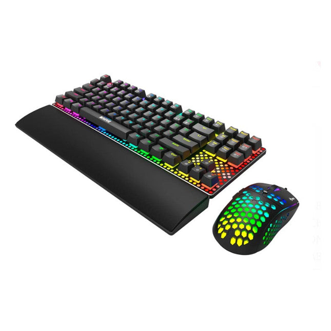 MARVO CM373 EN 3 In 1 Wired Mechanical Gaming Keyboard, Mouse & Wrist Support - Black
