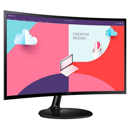 Samsung 24" Essential Curved Monitor, 1920 x 1080, 75 Hz, 4 ms - Black