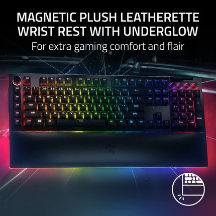 Razer Blackwidow V4 PRO Mechanical Gaming Keyboard with Razer Chroma RGB Yellow Switch (US Layout) - Black
