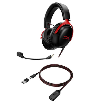 HyperX Cloud III DTS Headphone:X Spatial Audio Wired Gaming Headset for PC, PS5, PS4, Xbox One, Switch - Black/Red