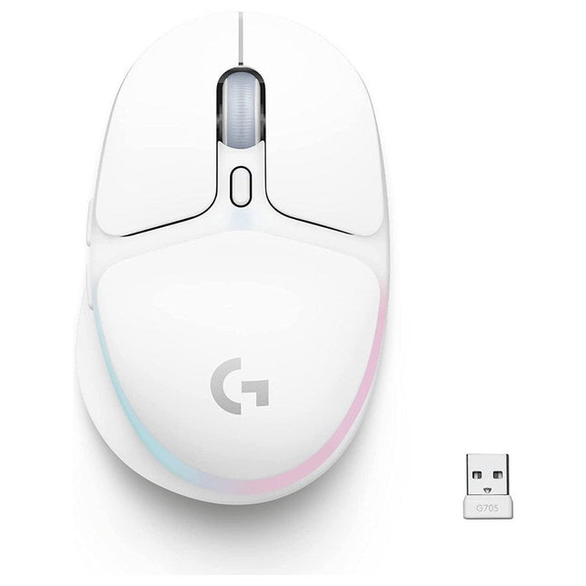 Logitech G705 LIGHTSPEED Wireless RGB Gaming Mouse - White
