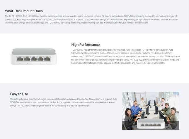 TP-Link 5-Port 10/100 Mbps Desktop Switch