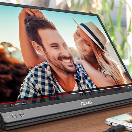 Asus ZenScreen GO MB16AP, 15.6" FHD Portable Monitor, USB Type-C, Built-in Battery