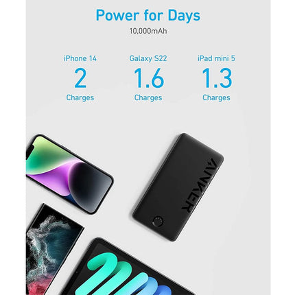 Anker 323 Power Bank (PowerCore PIQ 10K) -Black
