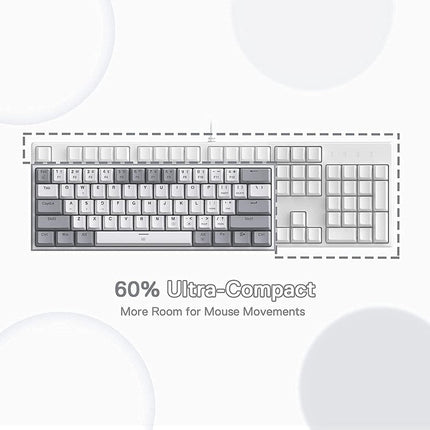 Redragon K617 Fizz 60% Wired RGB Mechanical Gaming Keyboard - White/Grey