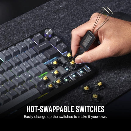 Corsair K65 PLUS WIRELESS 75% RGB Mechanical Gaming Keyboard, CORSAIR MLX Red Switch - Midnight Grey