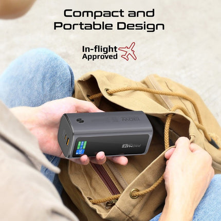 Promate 20000mAh 130W Aluminum Crafted Power Bank with Retractable USB-C Cable