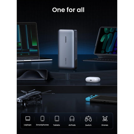 Ugreen 25000mAh 140W Power Bank with Built-in Cable - Black
