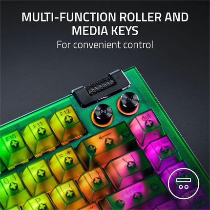 Razer BlackWidow V4 75% Hot-Swappable Wired Mechanical Gaming Keyboard - Phantom Green Edition