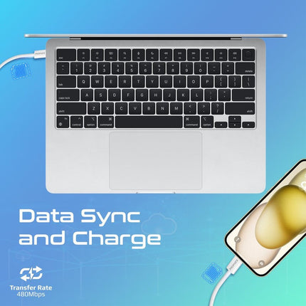 Promate Ultra-Fast 60W PD USB-C Fabric Braided Cable