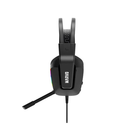 MARVO H8619 BK USB Wired RGB Gaming Headset With Detachable Microphone - Black