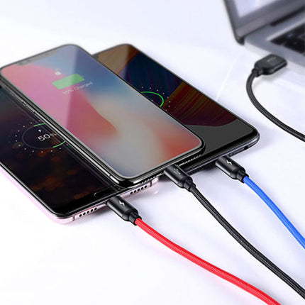 Baseus 3 in 1 Cable For Lighting , USB-C and Micro USB Devices