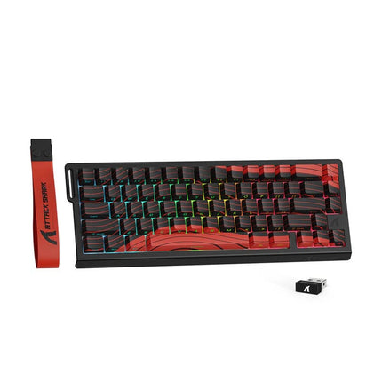 ATTACK SHARK X68PRO HE 60% Tri-Mode Wireless 8KHz Keyboard With 0.01mm RT Accuracy, Magnetic Switch - Black/Red