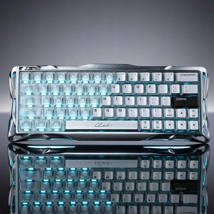 GravaStar Mercury V60 Pro 60% Hall Effect Magnetic Switch Gaming Keyboard - Chrome Silver