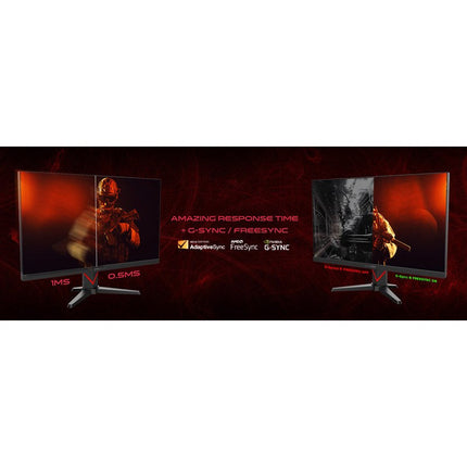 GAMEON GOMM24FHD180IPS Marksman Series 24" FHD, 180Hz, MPRT 0.5ms, HDMI 2.1, Fast IPS Gaming Monitor (Supports PS5) - Black