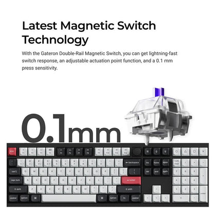 Keychron Q6 HE QMK Wireless Keyboard Gateron double-rail magnetic switch 2.4 GHz / Bluetooth / Type-C wired (Arabic Layout)