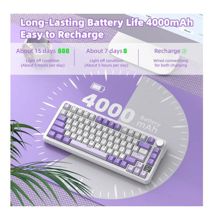 ATTACK SHARK X85PRO Tri-Mode (USB-C/2.4G /Bluetooth) 75% Wireless Gasket Mechanical Gaming Keyboard