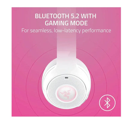 Razer Kraken Kitty V2 Wireless Bluetooth RGB Gaming Headset with Kitty Ears - White