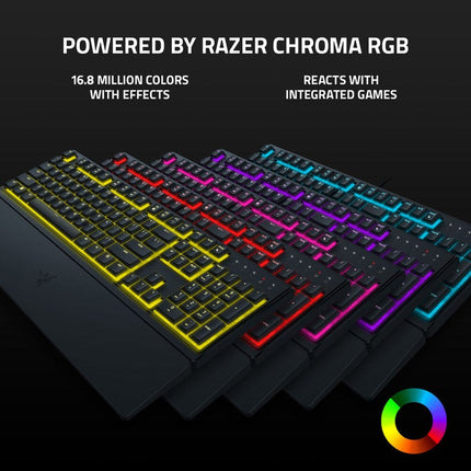 Razer Ornata V3 X Low-profile Membrane Wired RGB Gaming Keyboard (US Layout) - Black