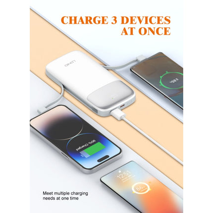 LDNIO PQ19 10000mAh Slim Power Bank with Build in Cable