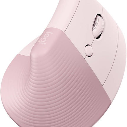 Logitech Lift Vertical Ergonomic Wireless & Blutooth Mouse - Rose