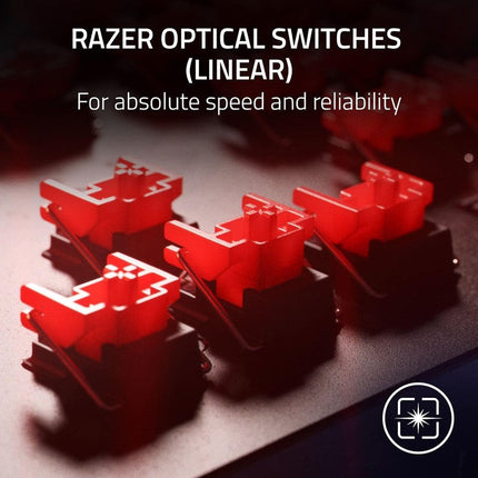 Razer Huntsman V2 Optical Wired Gaming Keyboard Red Linear Optical Switch US Layout - Black
