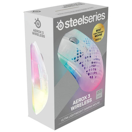 SteelSeries Aerox 3 (2022) Ultra Lightweight RGB Wireless Gaming Mouse - Ghost