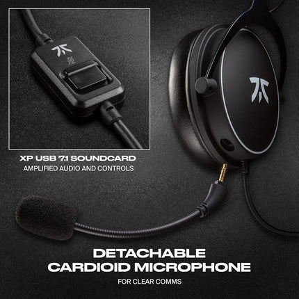 Fnatic React Gaming Headset for Esports with 53mm Drivers, Metal Frame, Precise Stereo Sound, Broadcaster Detachable Microphone