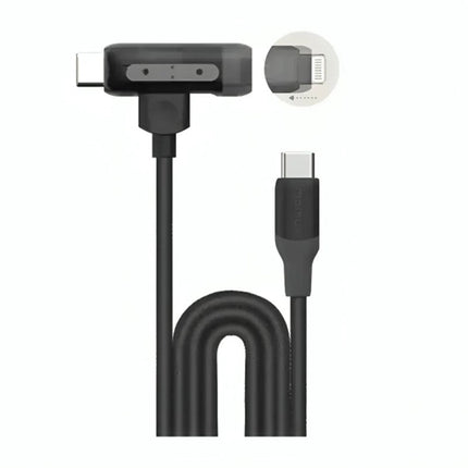 Momax 1-Link Flow Duo 2-in-1 USB-C to USB-C + Lightning, 1.5 M Braided, Black