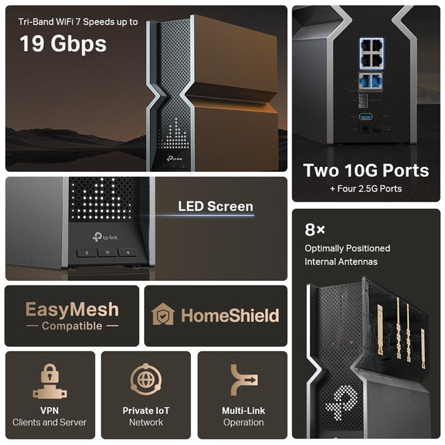 TP-Link BE19000 Tri-Band Wi-Fi 7 Router